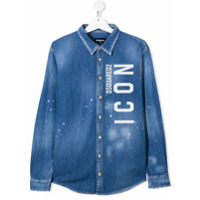 Dsquared2 Kids Camisa jeans Icon - Azul