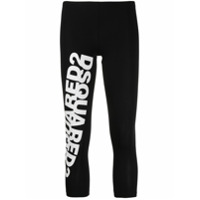 Dsquared2 Legging cropped com logo - Preto