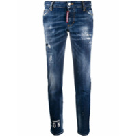 Dsquared2 logo print slim-fit jeans - Azul