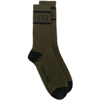 Dsquared2 Par de meias com logo Icon - Verde