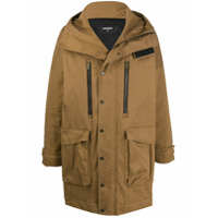 Dsquared2 Parka com capuz e bolso - Marrom