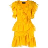 Dundas Vestido mini com babados - Amarelo