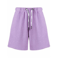 DUOltd Bermuda jogger com logo e listras - Roxo