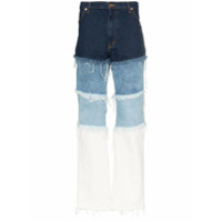 DUOltd Calça jeans com patchwork - Azul