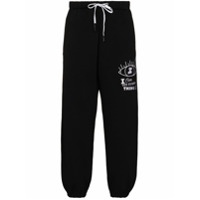 DUOltd embroidered track pants - Preto