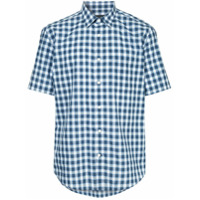 D'urban Camisa xadrez mangas curtas - Azul