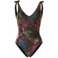 Duskii Maiô Fleur com amarração - Preto