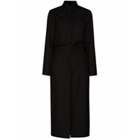 EFTYCHIA Chemise risca de giz de lã - Marrom