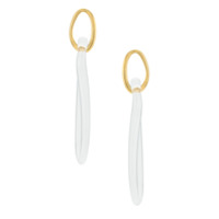 Egrey Par de brincos de vidro - Dourado