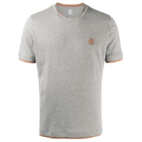 Eleventy Camiseta com logo bordado - Cinza