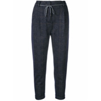 Eleventy cropped check trousers - Azul