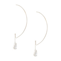 E.M. Par de brincos com cristais - Prateado