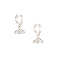 E.M. Par de brincos com cristais - Prateado