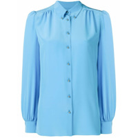 Emilio Pucci Camisa de seda com botões - Azul