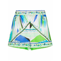 Emilio Pucci Short com estampa Bes - Azul