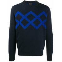 Emporio Armani geometric print jumper - Azul