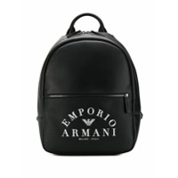 Emporio Armani logo print backpack - Preto