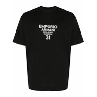 Emporio Armani slogan print T-shirt - Preto