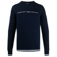 Emporio Armani Suéter de tricô com logo - Azul