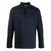 Emporio Armani textured polo shirt - Azul