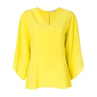 Etro Blusa de seda com drapeado - Amarelo