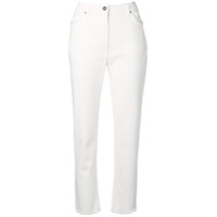 Etro Calça jeans cropped com bordado - Branco