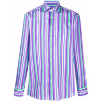 Etro Camisa com estampa de listras - Roxo