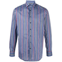 Etro Camisa de algodão com listras - Azul