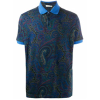 Etro Camisa polo com estampa paisley - Azul
