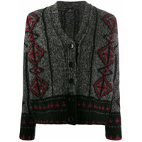 Etro Cardigan de tricô geométrico - Cinza