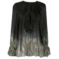 Etro dotted sheer paisley blouse - Preto