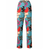 Etro floral print trousers - Azul