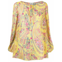 Etro paisley-print silk blouse - Amarelo