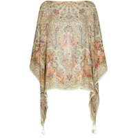 Etro Poncho de seda com estampa - Neutro