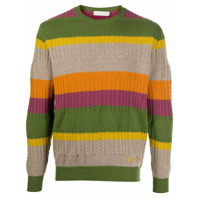 Etro striped cable knit jumper - Verde