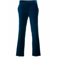Etro velvet straight-leg trousers - Azul