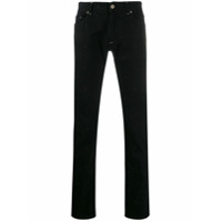 Fendi Calça jeans com bordado FF - Preto