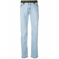 Fendi Calça jeans com logo FF - Azul