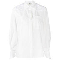 Fendi Camisa com bordado nos ombros - Branco