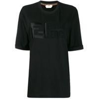 Fendi Camiseta com logo bordado - Preto