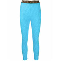 Fendi FF motif leggings - Azul