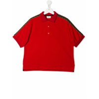 Fendi Kids Camisa polo com logo - Vermelho