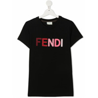 Fendi Kids TEEN logo patch T-shirt - Preto