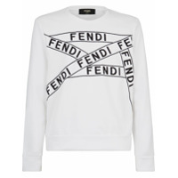 Fendi Moletom com estampa de logo - Branco