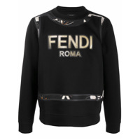 Fendi Moletom com estampa de logo - Preto