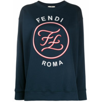 Fendi Moletom Karligraphy estampado - Azul