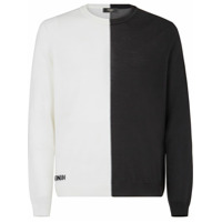Fendi Suéter bicolor com logo - Preto