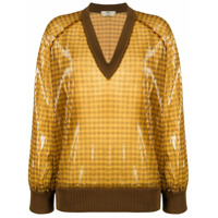 Fendi Suéter decote em V com paetês - Amarelo