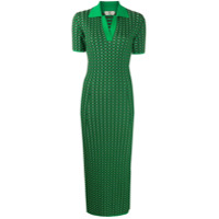 Fendi Vestido mangas curtas xadrez - Verde