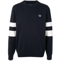 Fred Perry Suéter listrado com logo - Azul